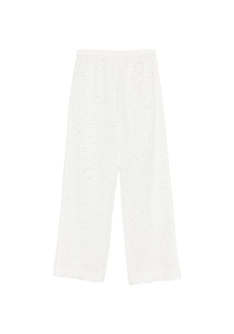 Pantalone Mc2 Saint Barth Inez donna INEZ04071H Bianco elasticizzata punto inglese orlo dritto MC2 SAINT BARTH | Pantaloni | INEZ04071H01